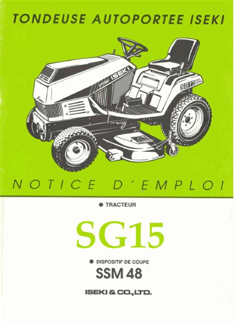 Iseki Sg15 Service Manual